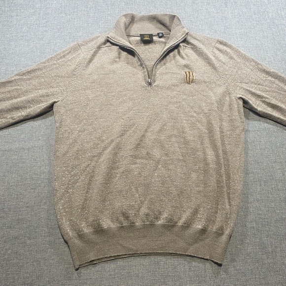 Monster Energy 1/4 Zip Pullover Mens Size Medium Brown (Redish) Java Merino Wool - Picture 1 of 8